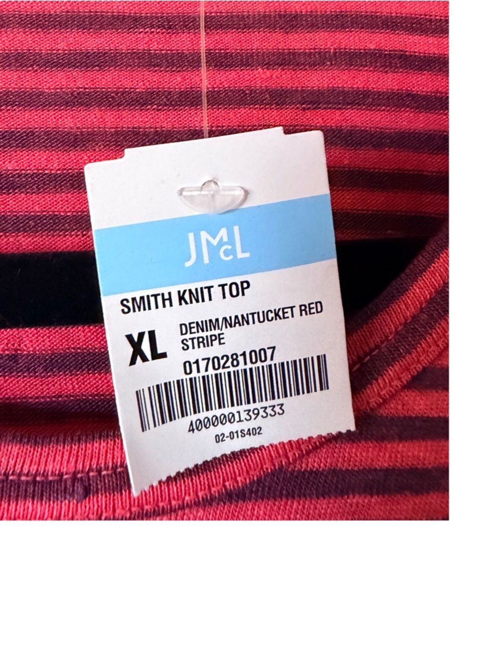 J. McLaughlin Men's Burgundy and Black Striped Crewneck Tee-Linen/Spandex-NWT-XL - Picture 4 of 7